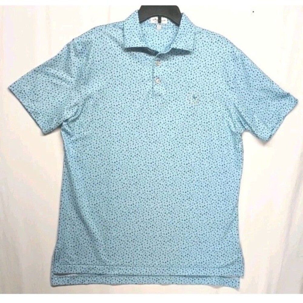 Peter Millar Southern Comfort Stretch All Over Print Sail Boats Polo Men M Golf